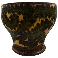 Kähler, Denmark, Large Glazed Stoneware Floor Vase, 1930-1940s