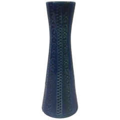 Blue and Black Sgrafitto Bud Vase by Bitossi for Raymor