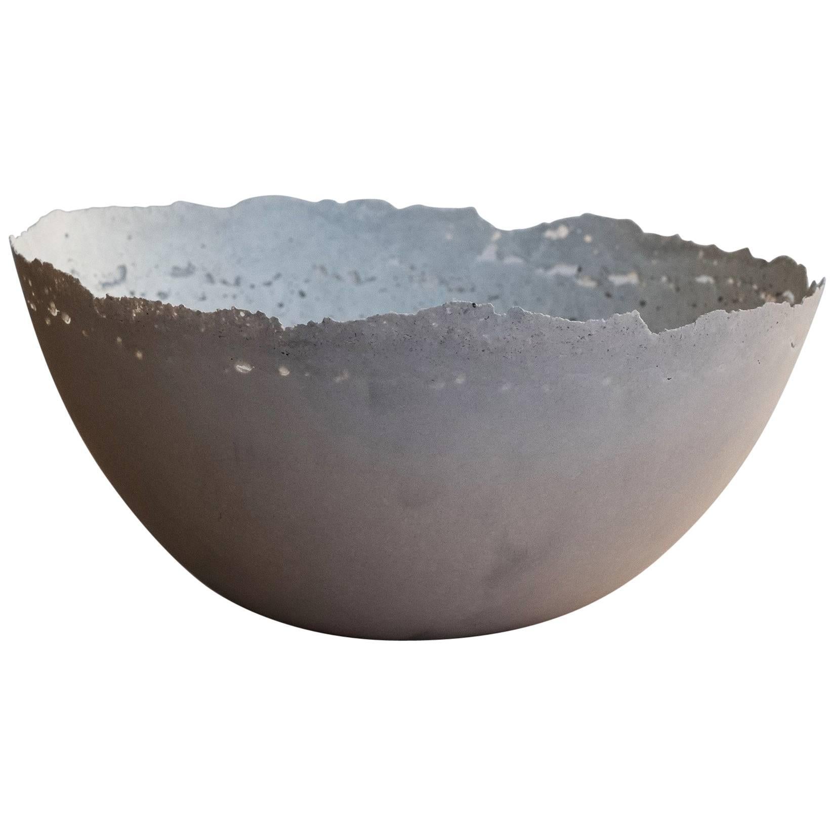 Handmade Cast Concrete Bowl in White by UMÉ Studio
