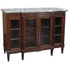 19th Century French Louis XVI Marble-Top Display Buffet