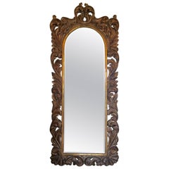 Monumental Glamorous Carved Giltwood Pier Mirror Monumental Glamorous Carved Giltwood Pier Mirror