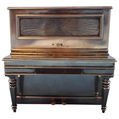 English Sterling Silver Piano Cigarette Box and Match Safe Fabulous Hollowware