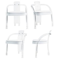 Vintage Lucite Waterfall Armchairs by Hill Manufacturing, Set of Four