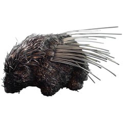 Italian .925 Silver Porcupine with Silver Fur Figurine/Model
