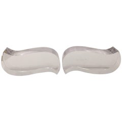 Solid Pair of Lucite Bookends by Herb Ritts for Astrolite