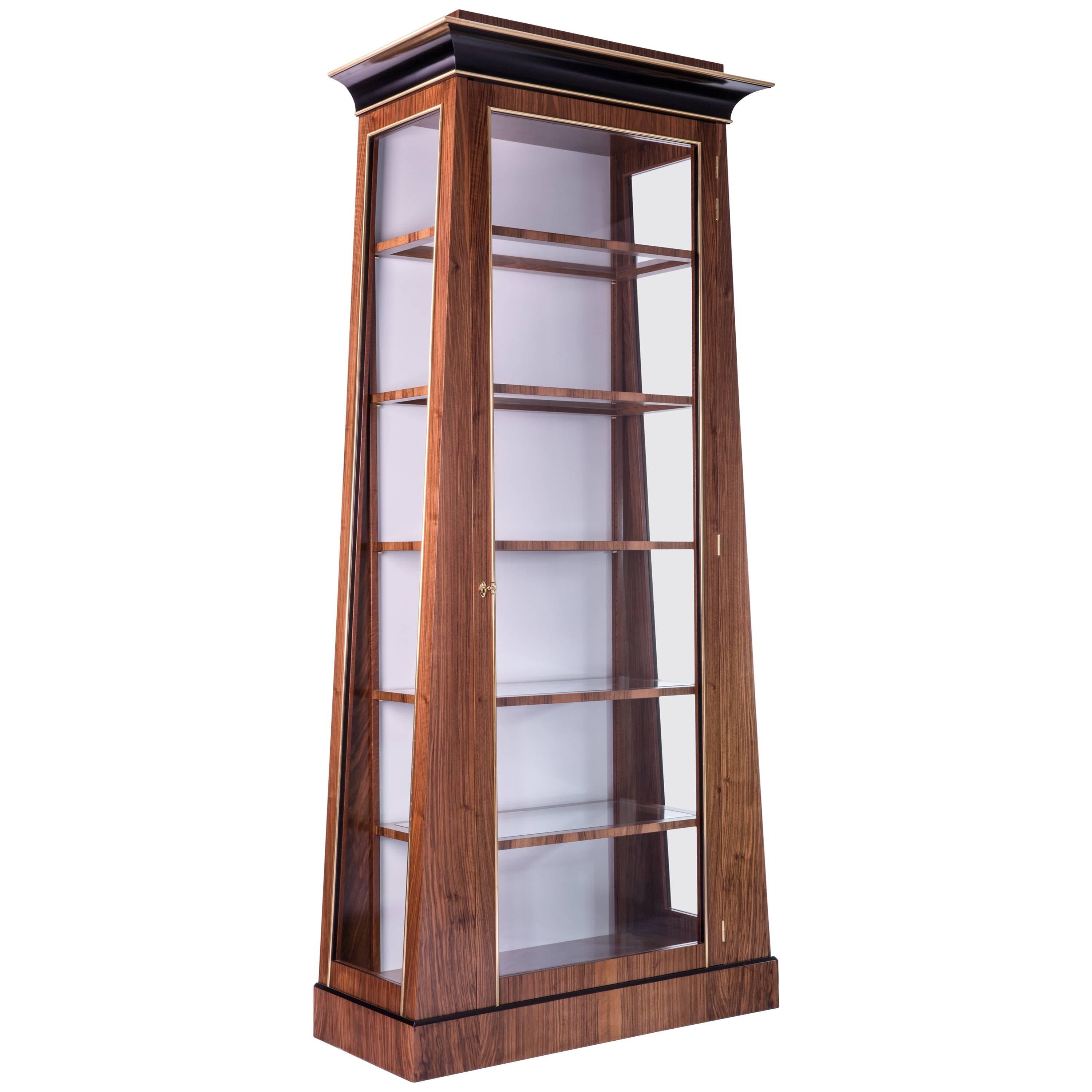Biedermeier Style ètagerè, Glass Front Cabinet with Adjustable Shelving For Sale