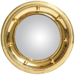 1930s English Brass Port Hole Mirror