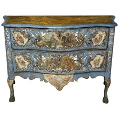 18th Century Painted Blue Italian Commode