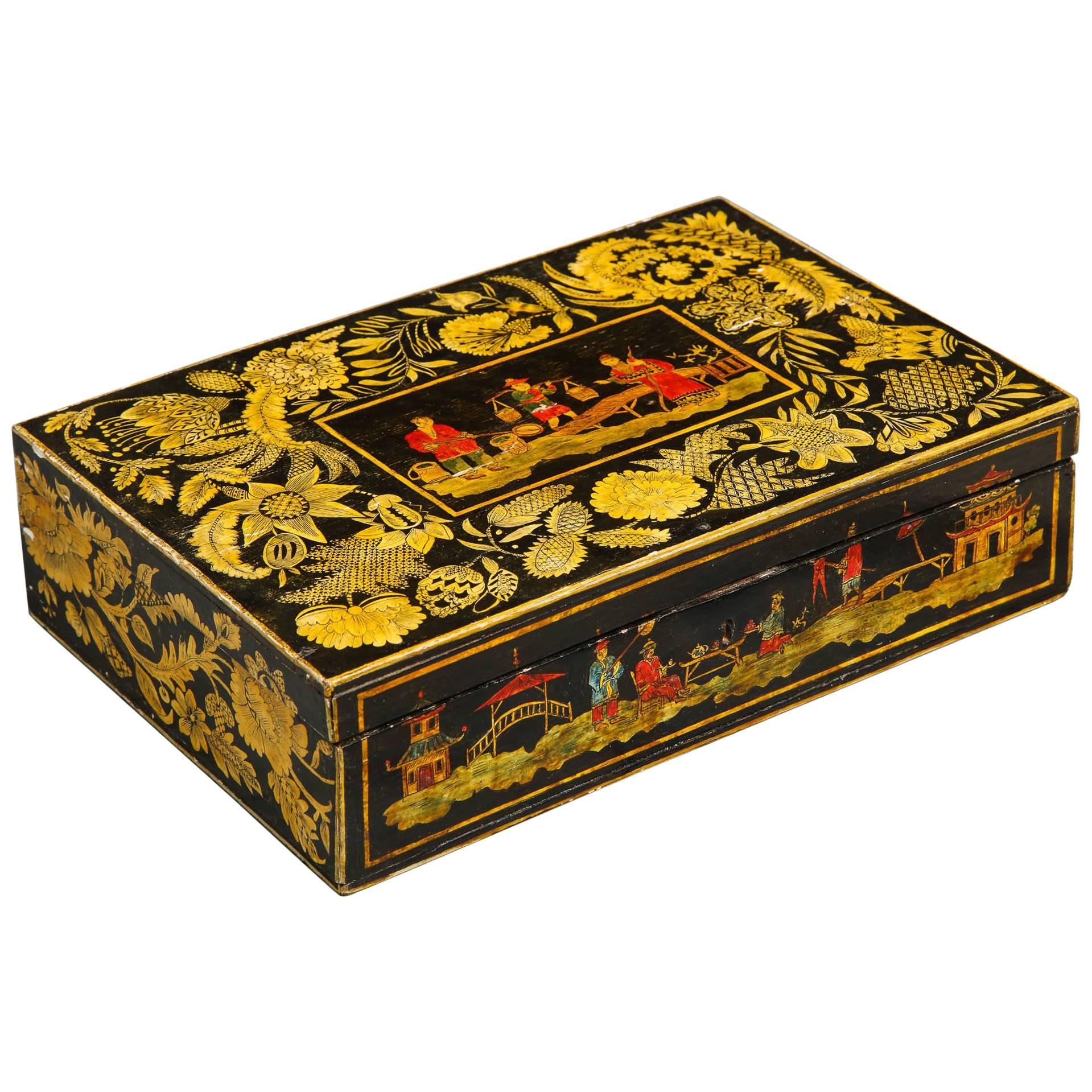 Englische Regency-Penwork-Box