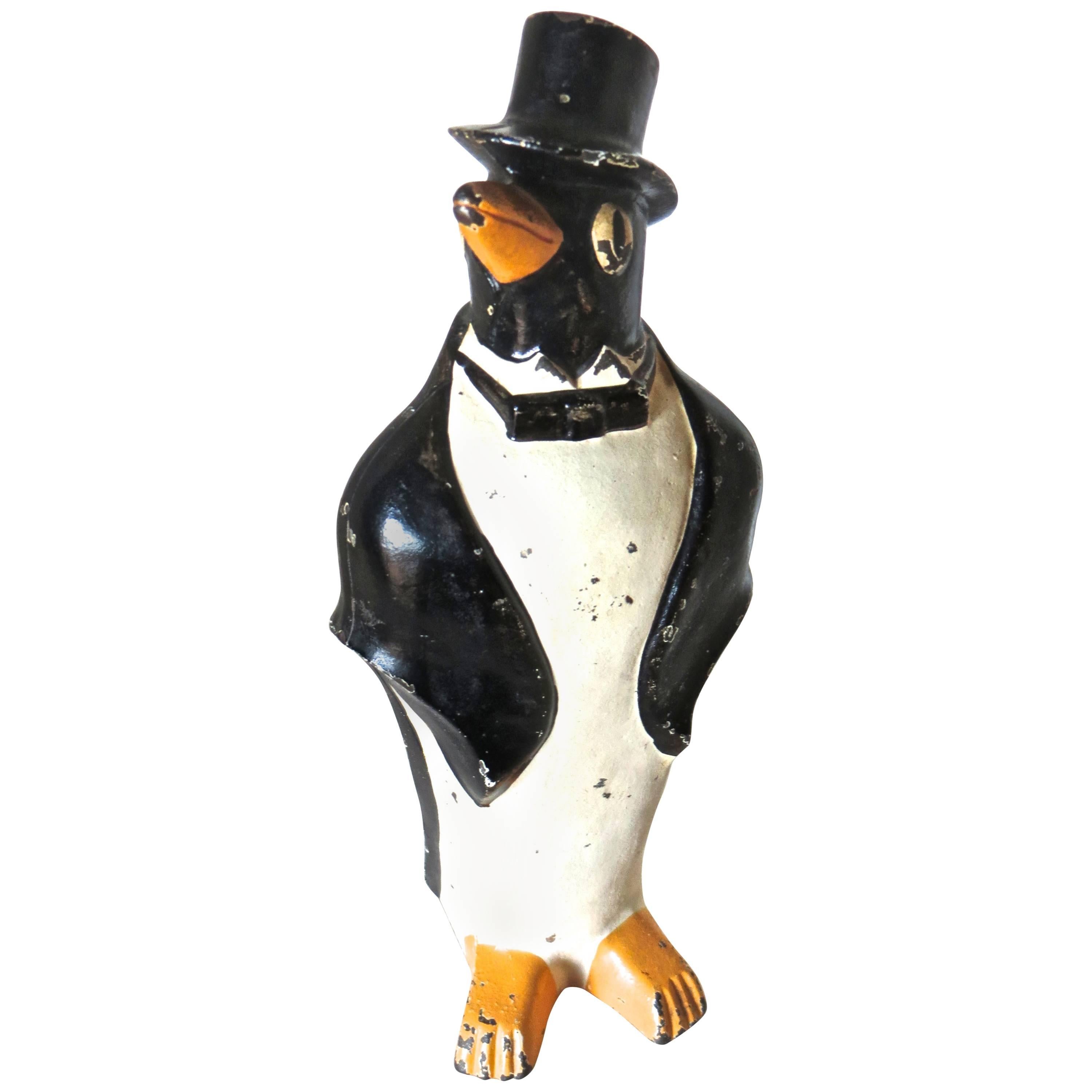 American Doorstop "Penguin with Bow Tie and Top Hat", circa 1920