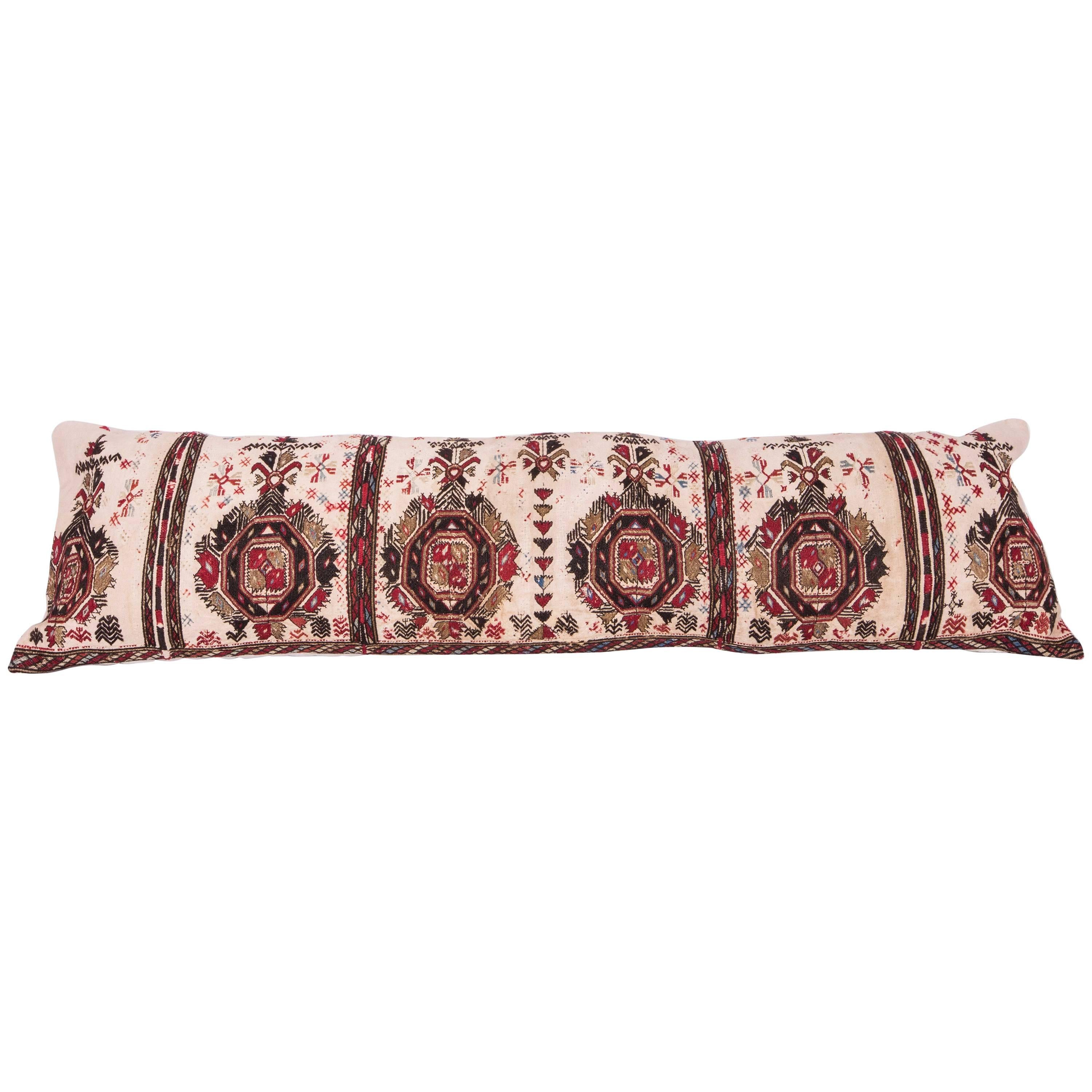 Long Antique Pillow Case Made from a 19th Century Macedonian Greek Embroidery