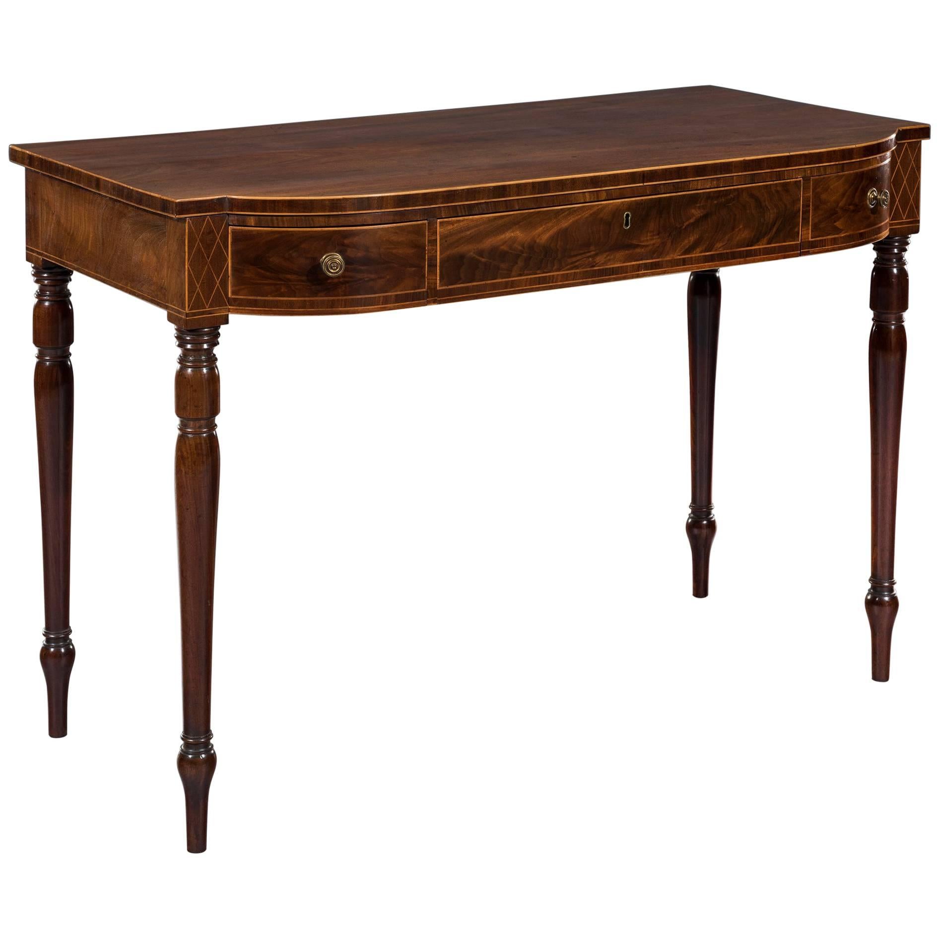 Late Georgian Bow Fronted Mahogany Console Table