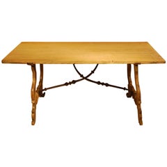 Spanish 18th Century Console Table in Chestnut Oak