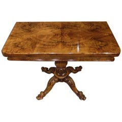 Burr Walnut Victorian Period Antique Card/Games Table