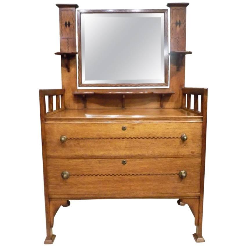 Oak Arts & Crafts Period Shapland and Petter Dressing Table