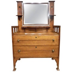 Antique Oak Arts & Crafts Period Shapland and Petter Dressing Table