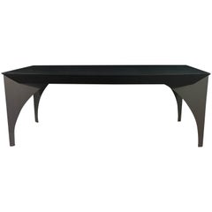 Custom Large One-of-a-kind Modern Table or Desk in Steel and Lacquered Wood