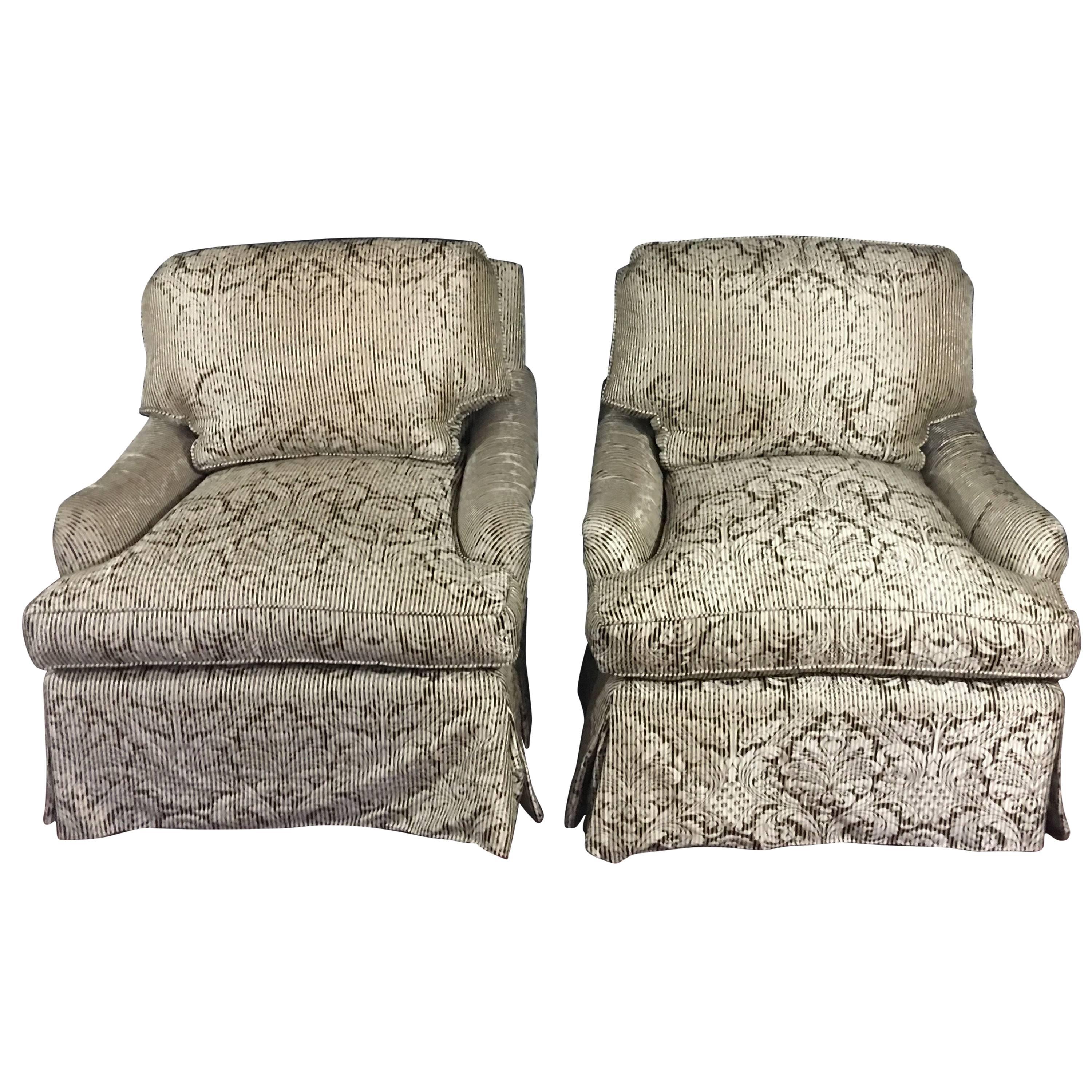 Elegant, Luxurious Pair of Bridgewater Style Club Chairs