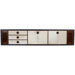 Large Rosewood and Parchment Sideboard