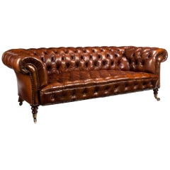 Fine Used 19th Century Leather Upholstered Chesterfield