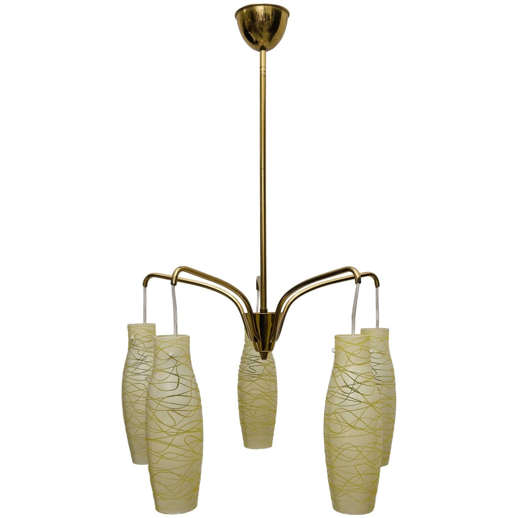 Chandelier with Original Glass Italian, circa 1960s