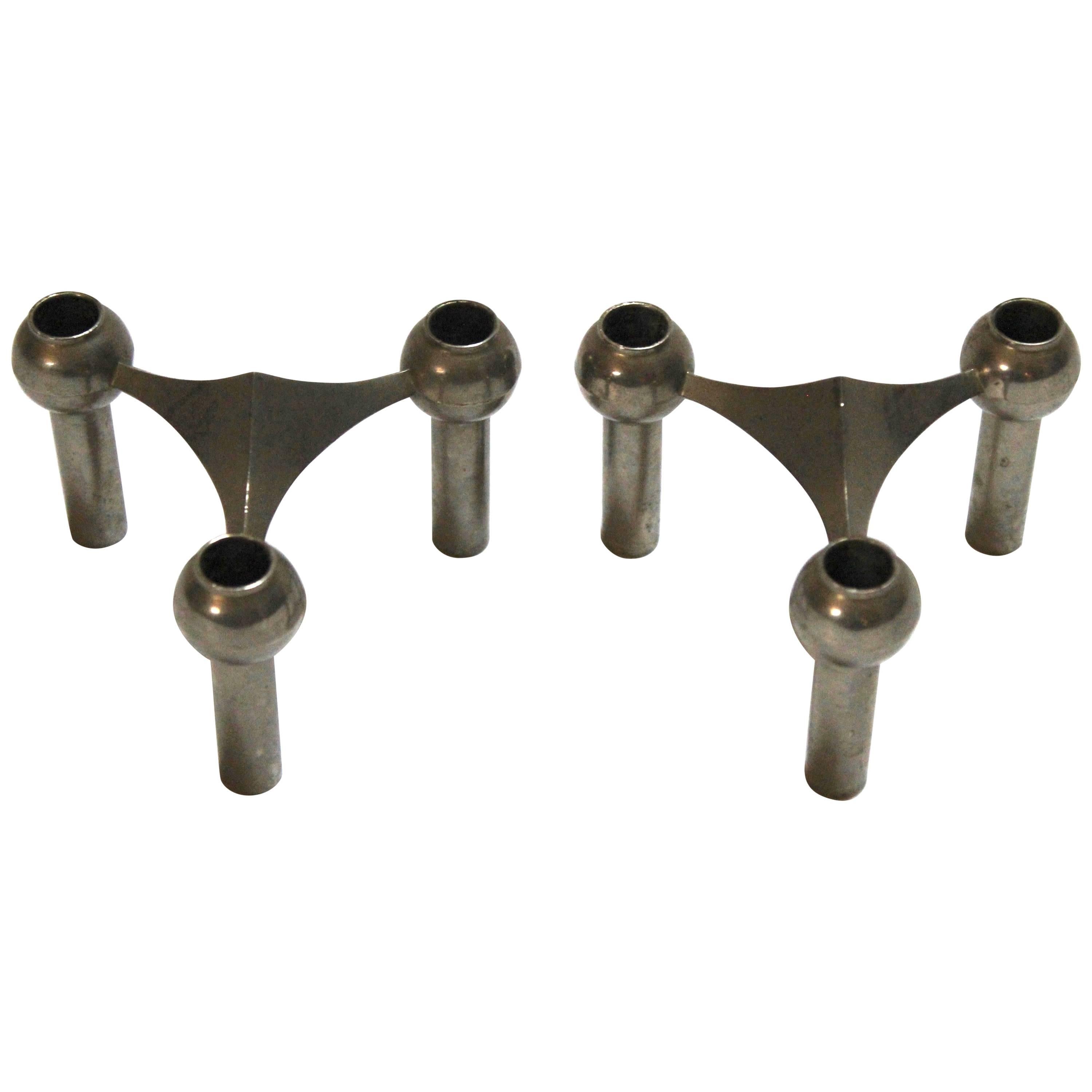 Pair of 1960s West German Candle Holders by Caesar Stoffi and Fritz Nagel