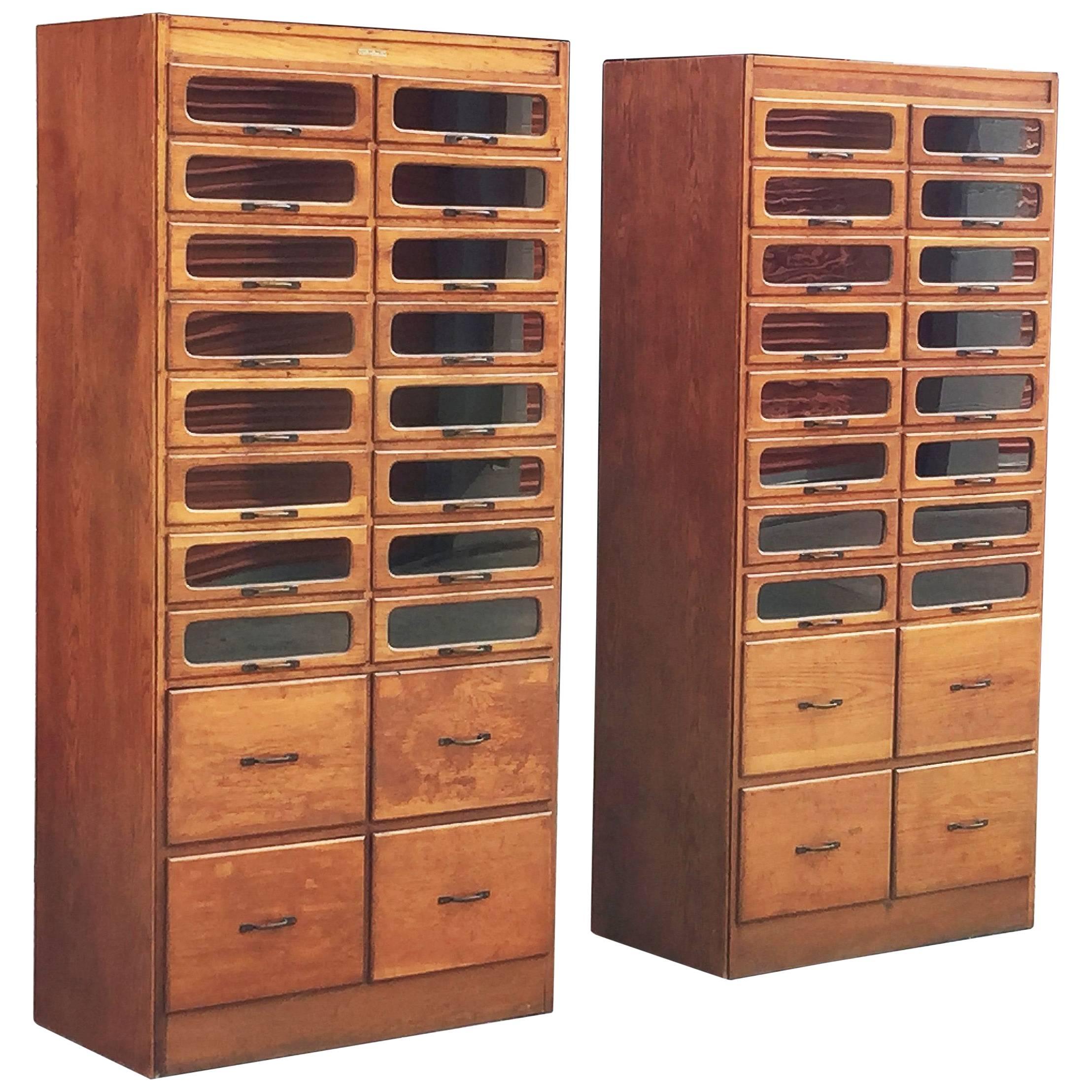 Pair of English Haberdashery Cabinets