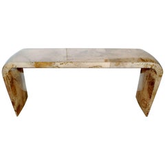 Waterfall Parchment Console Table