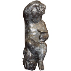 Antique Irish Cast Iron Wall Cherub