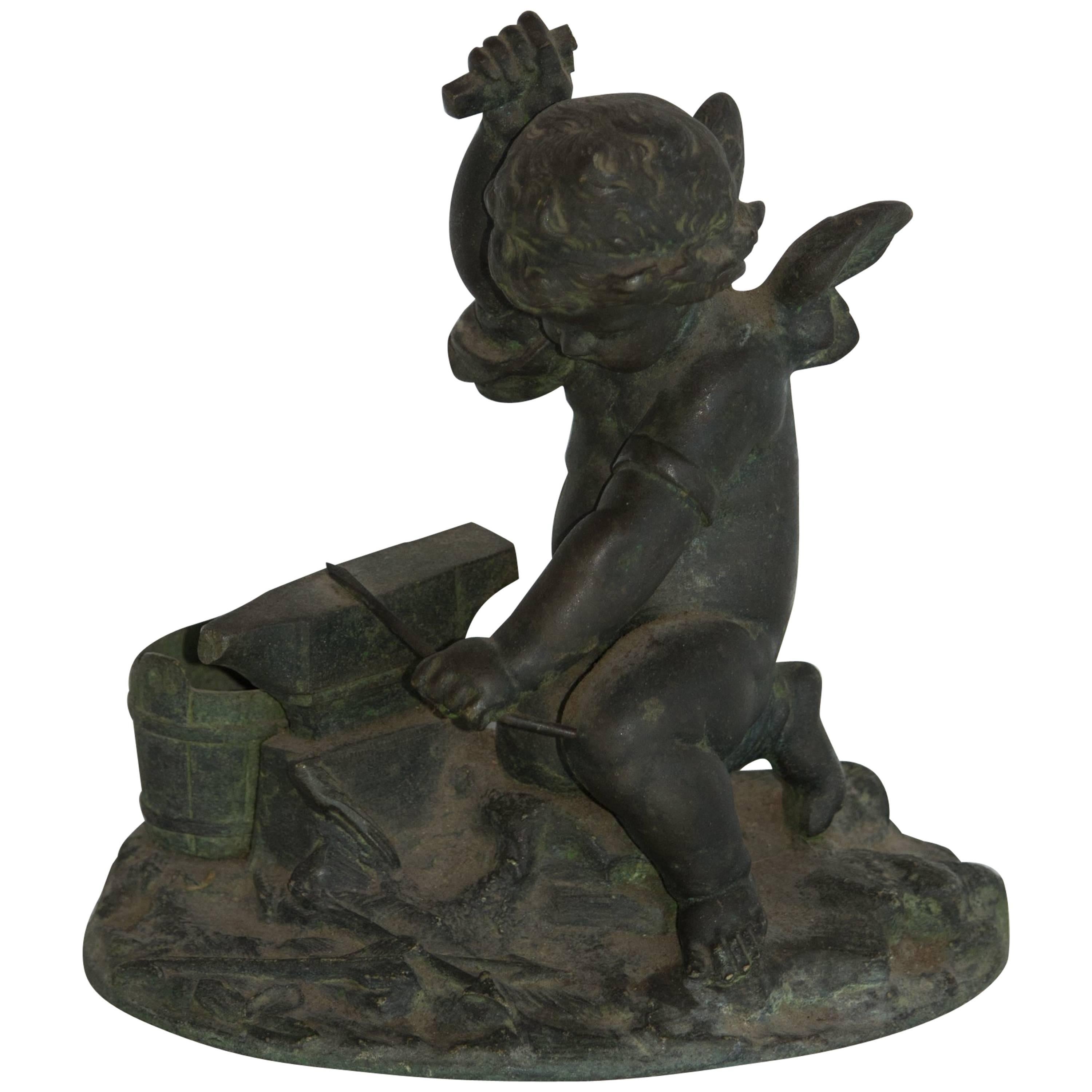Antique Bronze Cupid