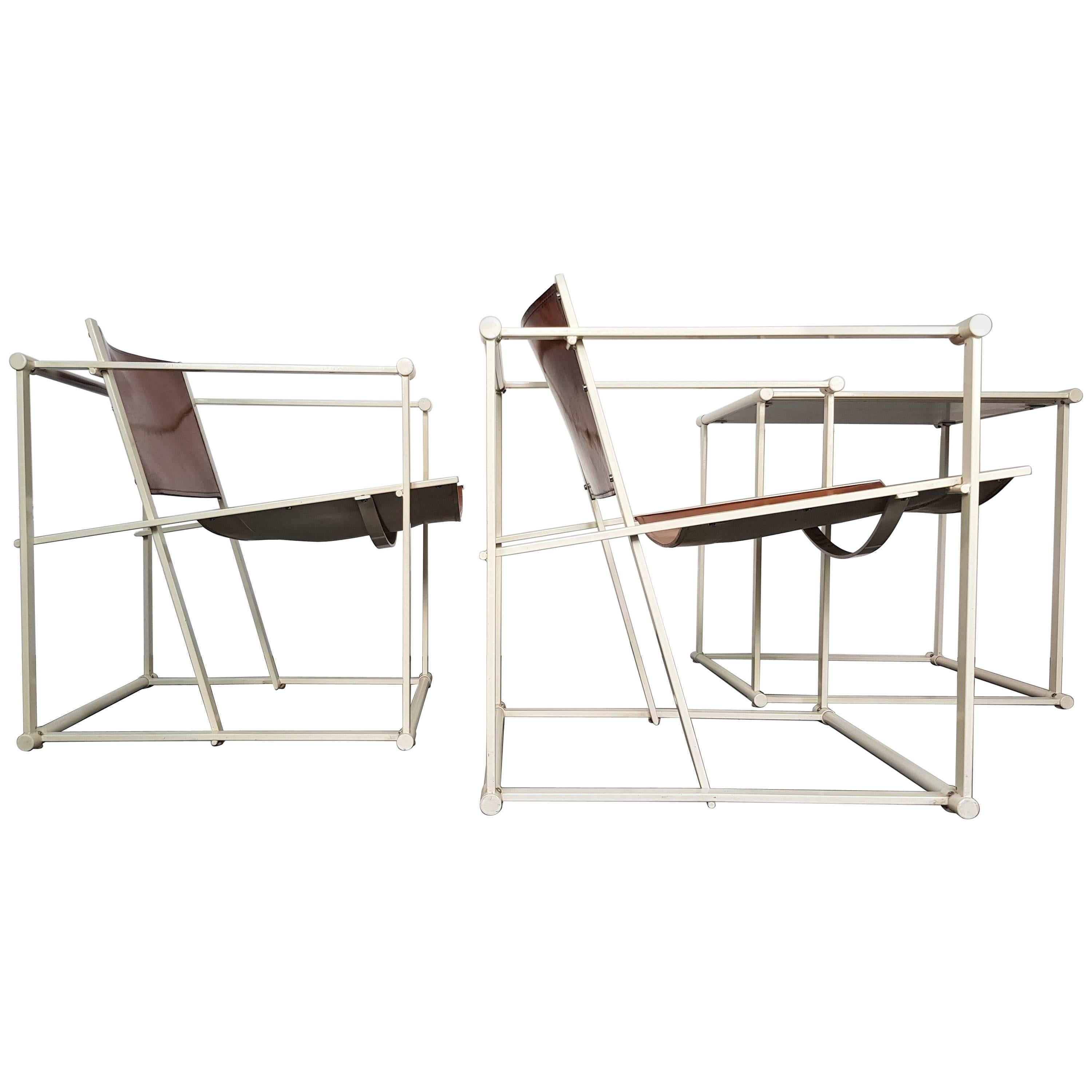 Pair of FM62 Chairs and Side Table by Radboud Van Beekum for Pastoe