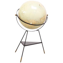 C.S. Hammond & Co. 1950s Inflatable Globe on Tripod Stand