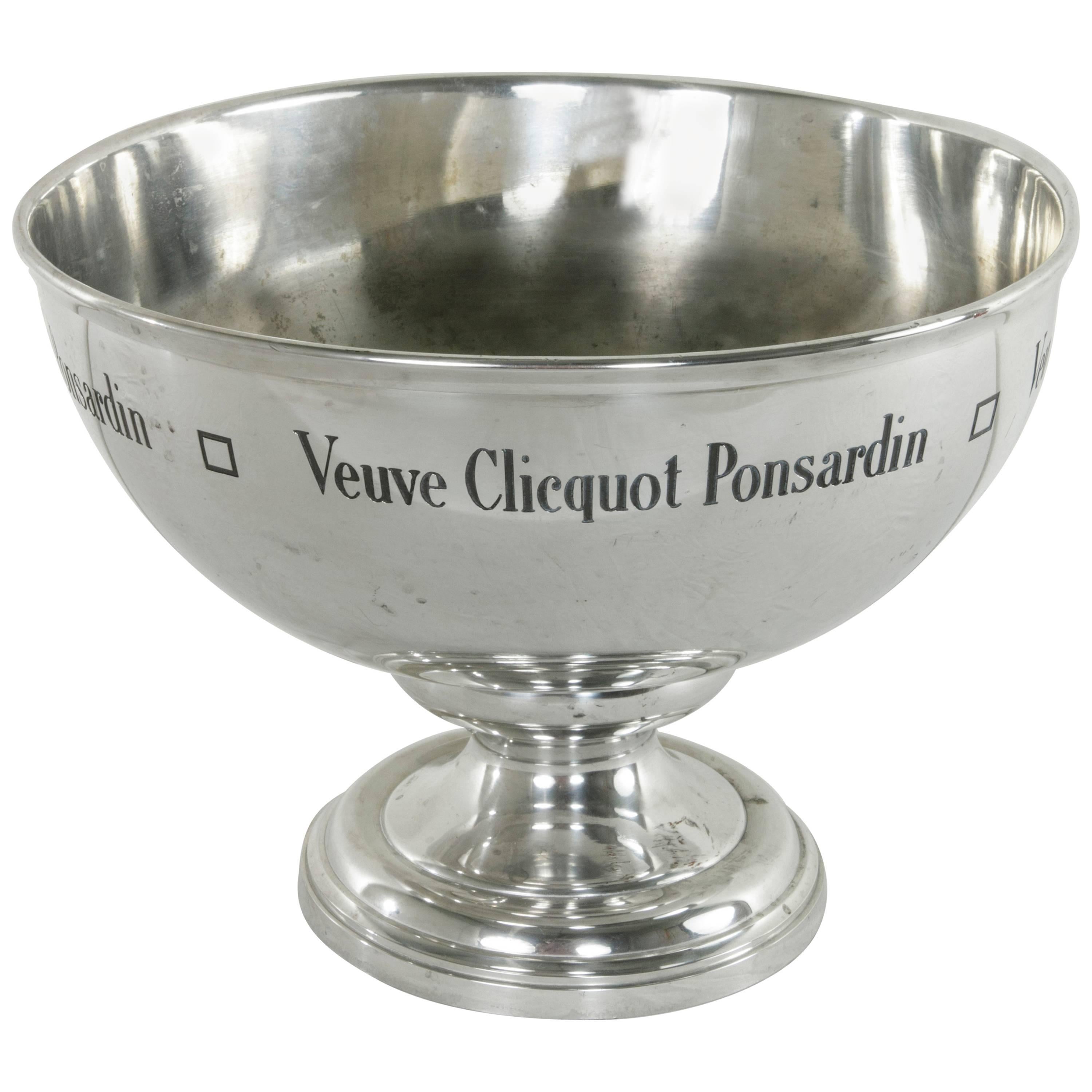 Mid-20th Century French Silver Plate Hotel Champagne Bucket Veuve Clicquot