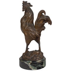 19th Century French Bronze Rooster by Charles Paillet