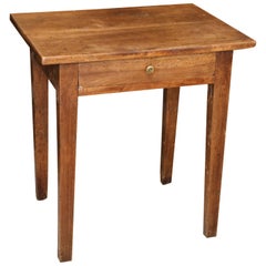 One Drawer Walnut Side Table from France, circa 1880