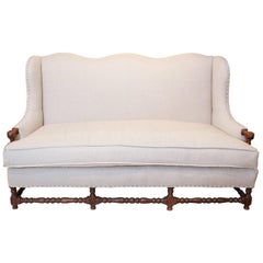 Louis XIV Style Sofa, Newly Upholstered