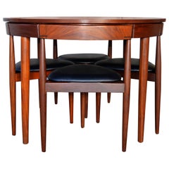 Vintage Compact Hans Olsen Teak Dining Set with Four Dining Chairs for Frem Rojle