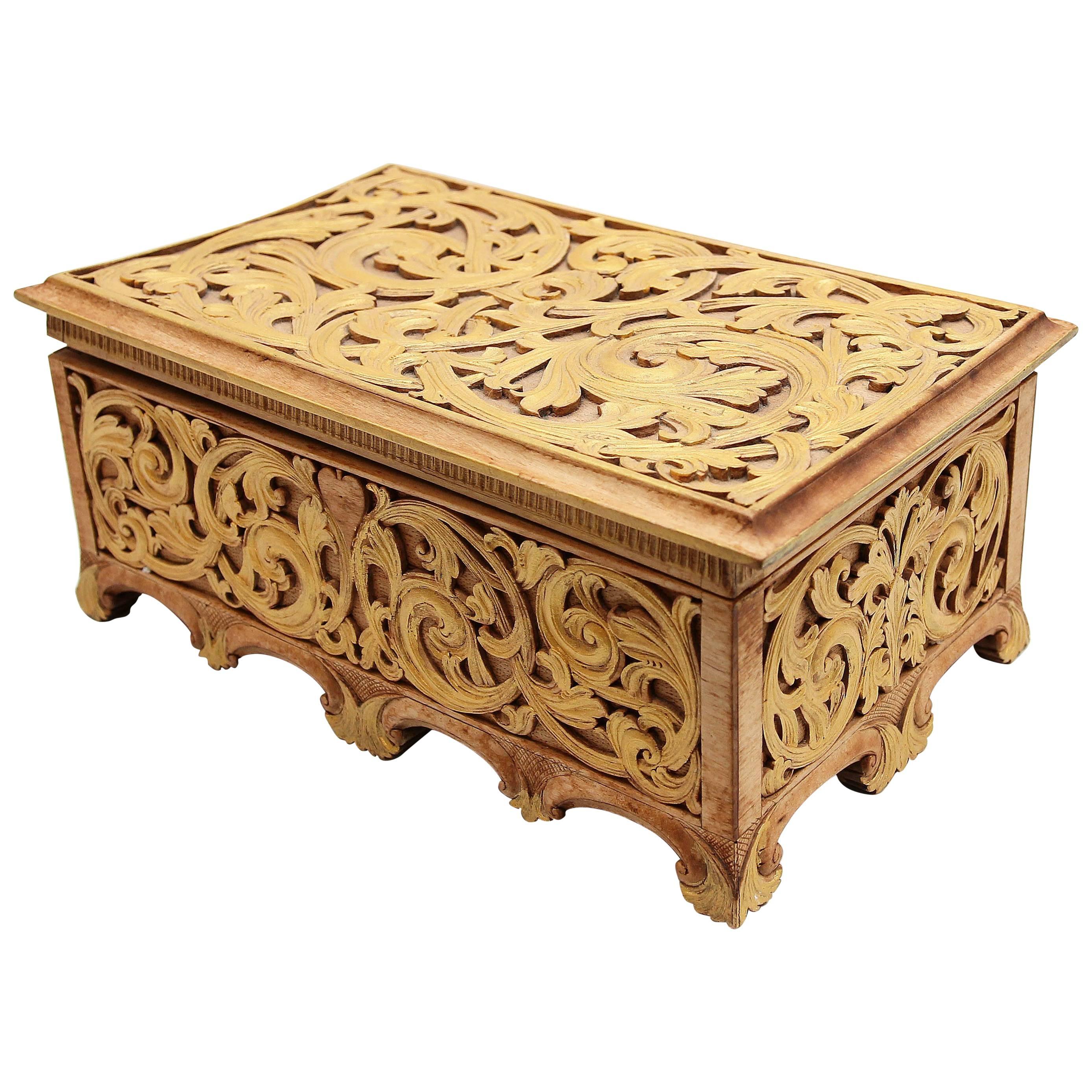 Carved Giltwood Gothic Revival Document Box