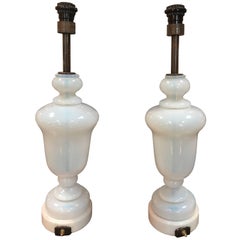 Seguso Murano Glass Lamps, Pair, 1950s