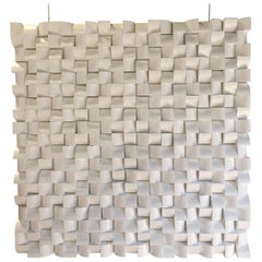 Large White Lacquered Wood Abstract Construction
