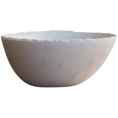 Handmade Cast Concrete Bowl in White by UMÉ Studio
