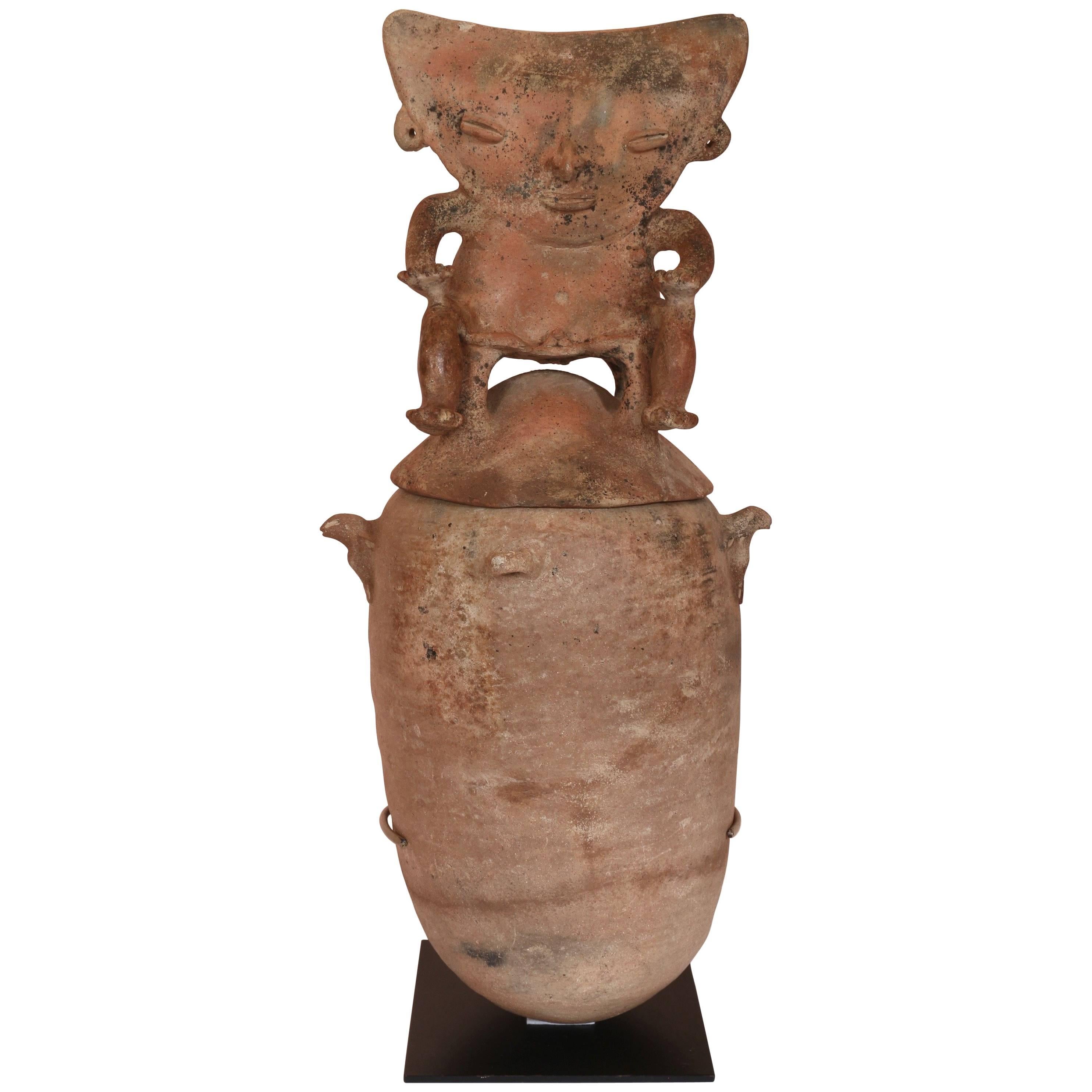 Terracotta Urn, Colombian, Rio Magdalena, 1000 AC For Sale