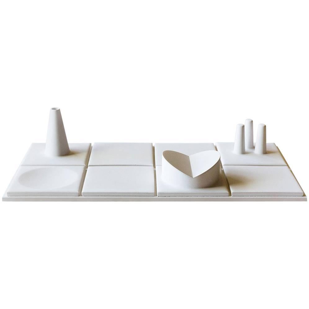 Salle de Bain 'M' Handmade Cast Concrete Tray in White by UMÉ Studio For Sale