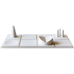 Salle de Bain 'M' Handmade Cast Concrete Tray in White by UMÉ Studio