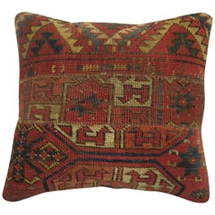 Antique Rug Pillow from 19th Century Turkeman Rug