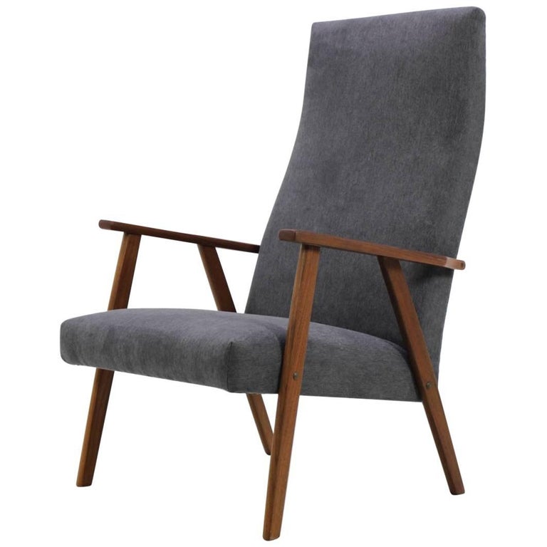 Midcentury Danish Teak High Back Armchair at 1stDibs