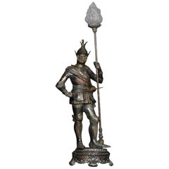 Spelter Lamp in the Form of a Knight