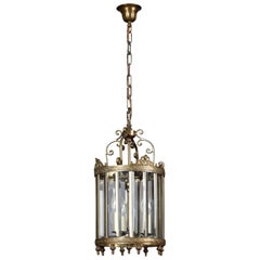 Gilt Brass Cylindrical Hall Lantern