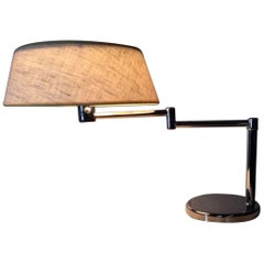 Walter Von Nessen Chrome Structure Desk Lamp