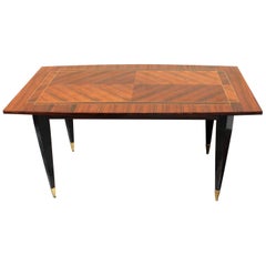 Stunning French Art Deco Macassar 

Zigzag

 Dining Table or Desks, circa 1940s